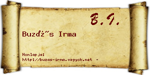 Buzás Irma névjegykártya