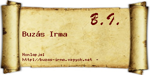 Buzás Irma névjegykártya