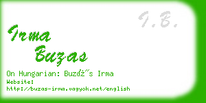 irma buzas business card